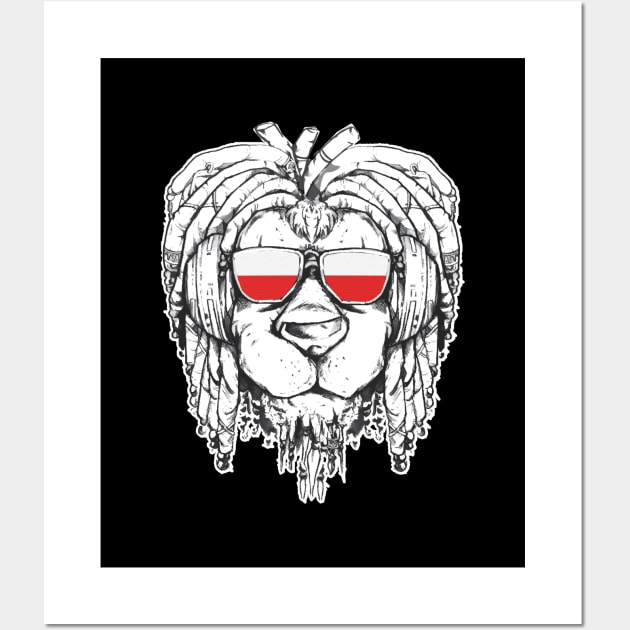 Rasta Reggae Lion Polish Gift Rastafari Wall Art by Pummli